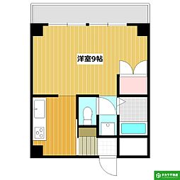 スターダスト中島 1Kの間取図画像