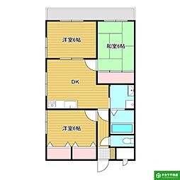 ディアコート7番館 3DKの間取図画像