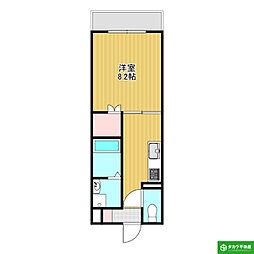 Maison Blanc 由布 1Kの間取図画像