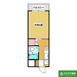 サンシティ京町 1Kの間取図画像