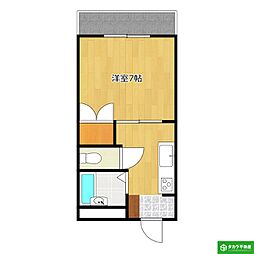 くすの木21 1Kの間取図画像