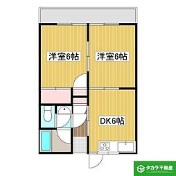 グリーンビル山津 2DKの間取図画像