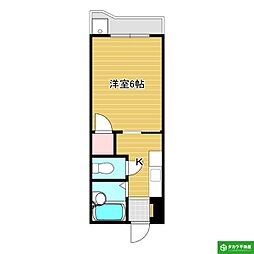 エクセル大在 1Kの間取図画像