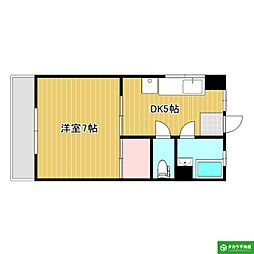 宿利第2ビル 1Kの間取図画像