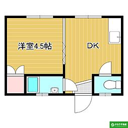 コーポ高橋 1Kの間取図画像