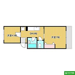 コーポ・アクシオン2 2DKの間取図画像