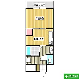 アキュラ錦町 1Kの間取図画像