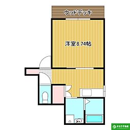 ブリリオ 1Kの間取図画像