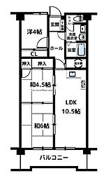 ホーユウパレス高崎南 3LDKの間取図画像