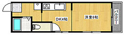 朝日マンション 1DKの間取図画像