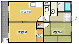 マンション光 2DKの間取図画像