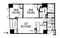 シティハウス池袋立教南 2LDKの間取図画像