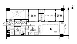 日神パレステージ武蔵新城 2SLDKの間取図画像