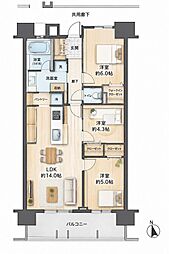 ルピアコート草加ルミナスヴィラ 3LDKの間取図画像