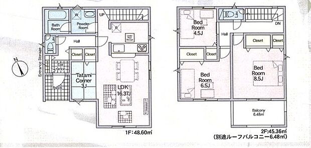 カースペース2台可能 ファミリータイプの間取り 