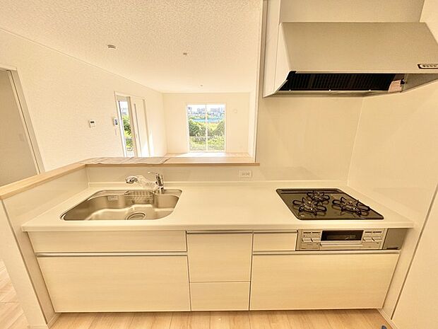 作業スペースのしっかりあるシステムキッチン