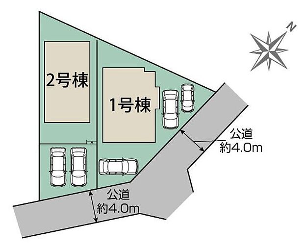 駐車スペースは車種により3台駐車が可能です。