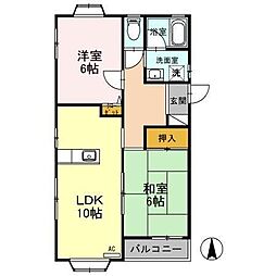 パークサイド　II 1階2LDKの間取り