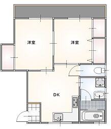 和泉ビル 2DKの間取図画像