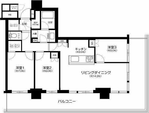 東京都江東区有明１丁目(賃貸マンション3LDK・11階・78.91㎡)の写真 その2