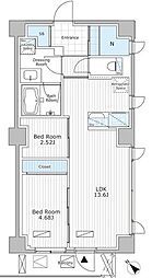 つくばエクスプレス 浅草駅 徒歩15分の賃貸マンション 3階2LDKの間取り