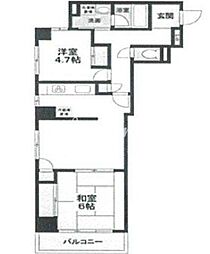 東京メトロ半蔵門線 神保町駅 徒歩6分の賃貸マンション 8階2LDKの間取り