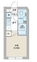 東京メトロ日比谷線 三ノ輪駅 徒歩4分の賃貸マンション 4階1Kの間取り