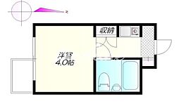 東京メトロ丸ノ内線 四ツ谷駅 徒歩5分の賃貸マンション 4階ワンルームの間取り