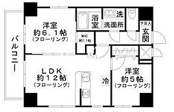 東京メトロ日比谷線 入谷駅 徒歩6分の賃貸マンション 8階2LDKの間取り