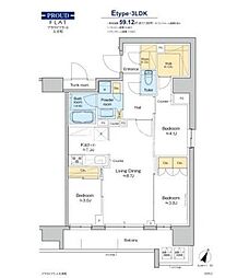 東京臨海高速鉄道りんかい線 大井町駅 徒歩4分の賃貸マンション 15階3LDKの間取り