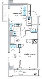 東京メトロ東西線 西葛西駅 徒歩6分の賃貸マンション 2階1SLDKの間取り