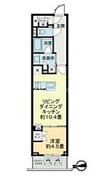 都営浅草線 東日本橋駅 徒歩2分の賃貸マンション 7階1LDKの間取り