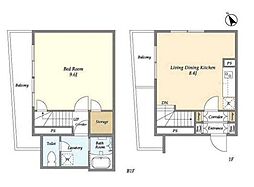 東急大井町線 戸越公園駅 徒歩7分の賃貸マンション 1階1LDKの間取り