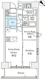 JR山手線 西日暮里駅 徒歩2分の賃貸マンション 2階1SLDKの間取り