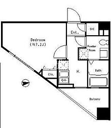 パークキューブ四谷三丁目 5階1Kの間取り