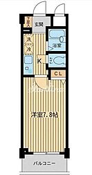 東急目黒線 不動前駅 徒歩4分の賃貸マンション 1階1Kの間取り