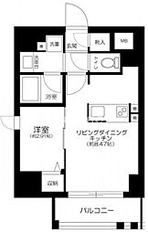 JR総武線 水道橋駅 徒歩4分の賃貸マンション 3階1LDKの間取り