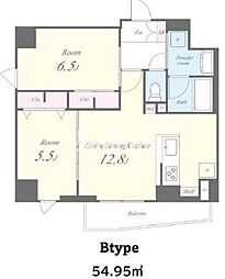 JR山手線 駒込駅 徒歩2分の賃貸マンション 4階2LDKの間取り