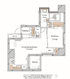 東京メトロ日比谷線 上野駅 徒歩3分の賃貸マンション 8階1LDKの間取り