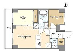 京急本線 大森海岸駅 徒歩10分の賃貸マンション 7階1SLDKの間取り