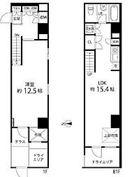 都営浅草線 大門駅 徒歩4分の賃貸マンション 1階1LDKの間取り