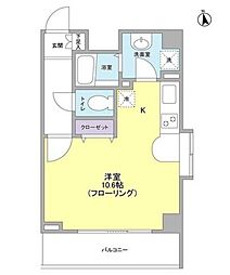 JR総武線 浅草橋駅 徒歩6分の賃貸マンション 13階ワンルームの間取り