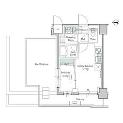 JR総武線 亀戸駅 徒歩7分の賃貸マンション 8階1DKの間取り