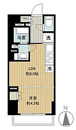 東京メトロ東西線 東陽町駅 徒歩6分の賃貸マンション 1階1LDKの間取り