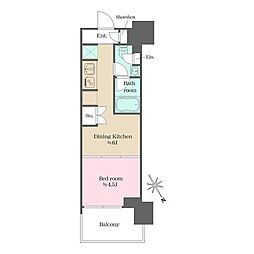 東京メトロ半蔵門線 水天宮前駅 徒歩9分の賃貸マンション 5階1DKの間取り