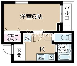 都営大江戸線 東新宿駅 徒歩3分の賃貸マンション 1階1Kの間取り