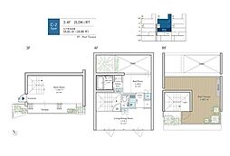 東京メトロ日比谷線 神谷町駅 徒歩4分の賃貸マンション 3階2DKの間取り