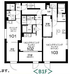都営新宿線 浜町駅 徒歩11分の賃貸マンション 地下1階1LDKの間取り