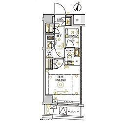 東急目黒線 武蔵小山駅 徒歩11分の賃貸マンション 6階1Kの間取り