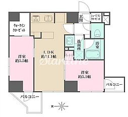 JR山手線 西日暮里駅 徒歩8分の賃貸マンション 2階2LDKの間取り